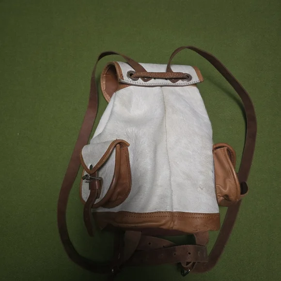 Real Fur Leather Backpack - Picture 2 of 6